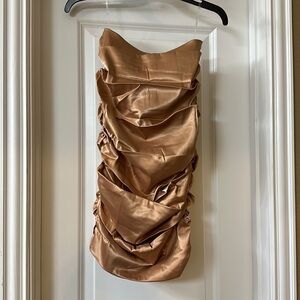 Naked Wardrobe The Statement‎ Champagne (goldish) color Dress size Small NWT